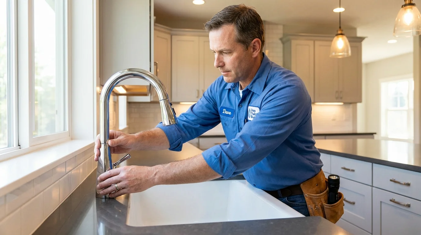 Kitchen faucet installation by Johns Plumbing LLC in Lannon